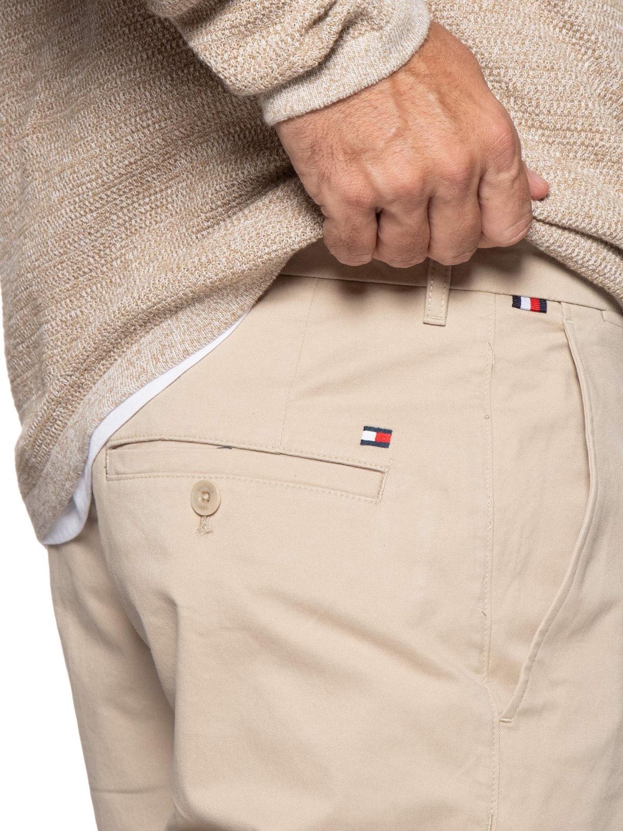 Bermuda Masculina Chino Denton Twill Bege Tommy Hilfiger