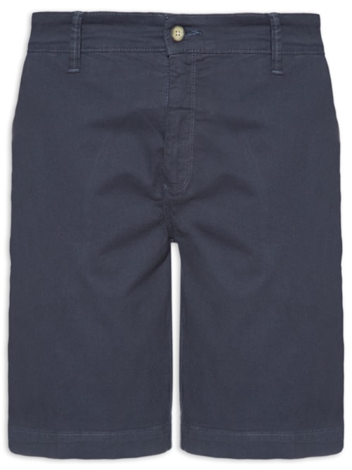 Bermuda Masculina Chino em Sarja Tinturada - Azul