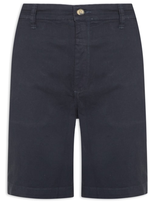 Bermuda Masculina Chino Em Sarja Tinturada - Azul