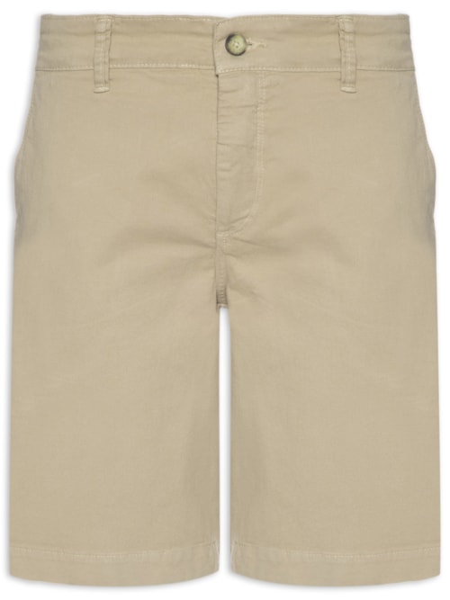 Bermuda Masculina Chino em Sarja Tinturada - Marrom