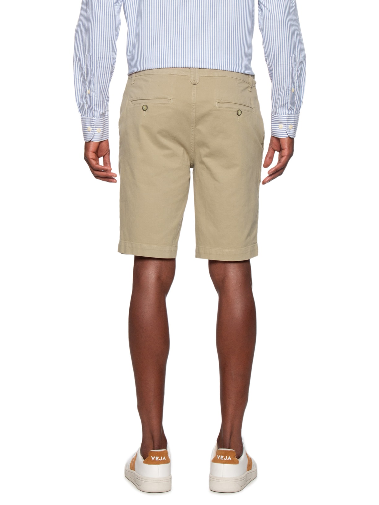 Bermuda Masculina Chino em Sarja Tinturada Marrom Sergio K