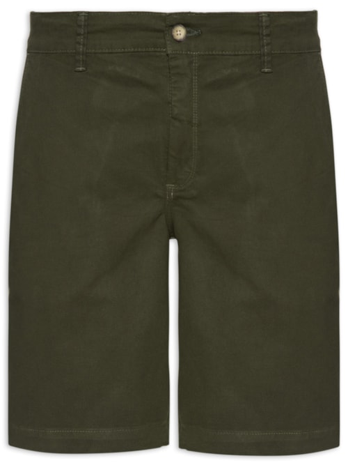 Bermuda Masculina Chino em Sarja Tinturada - Verde
