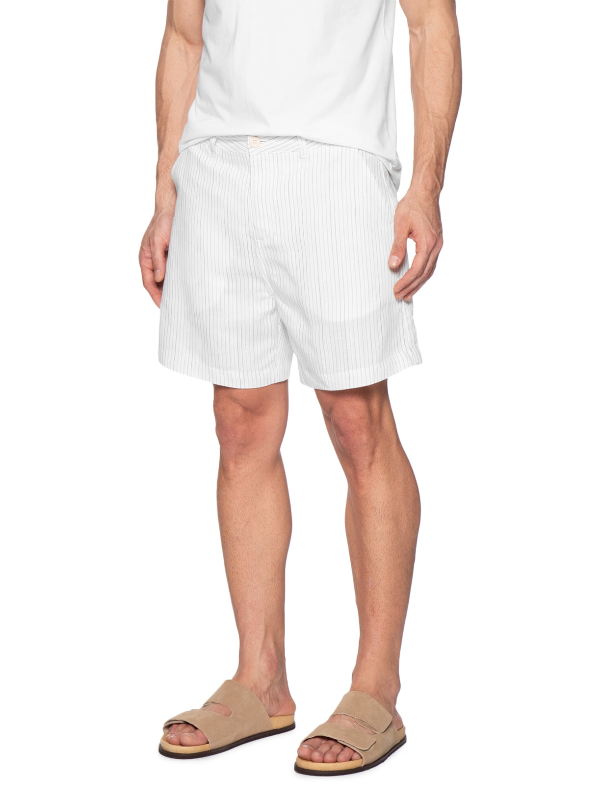 Bermuda Masculina Chino Linho Capri Co Branco Reserva