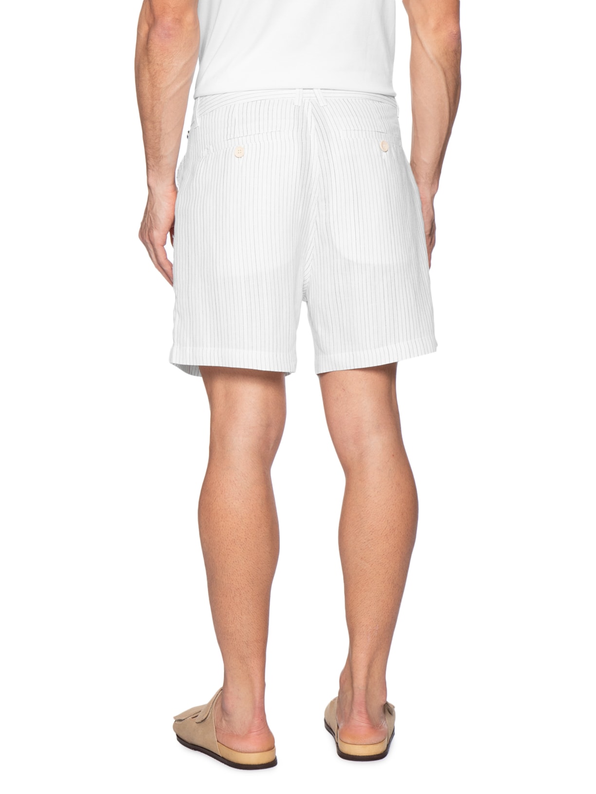 Bermuda Masculina Chino Linho Capri Co Branco Reserva