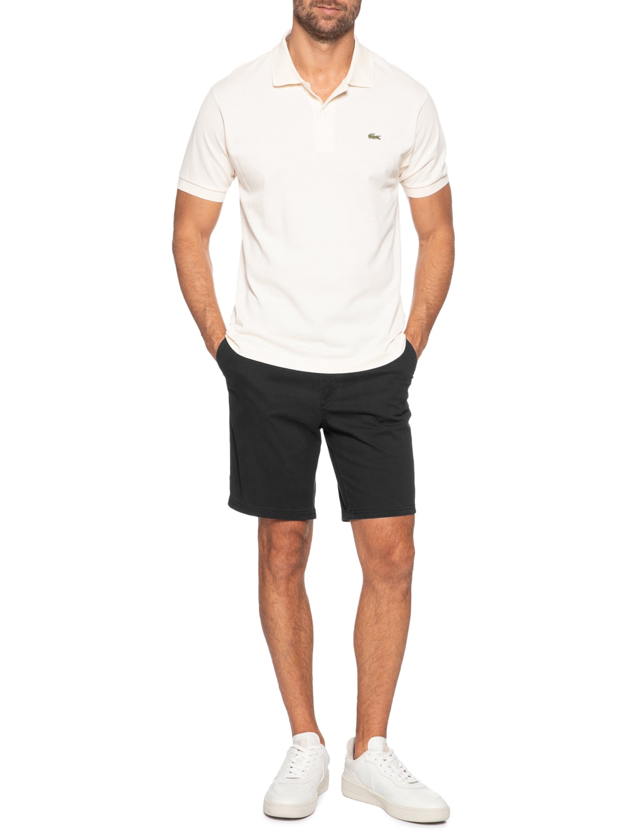 Bermuda Masculina Chino Preto '2 Essential