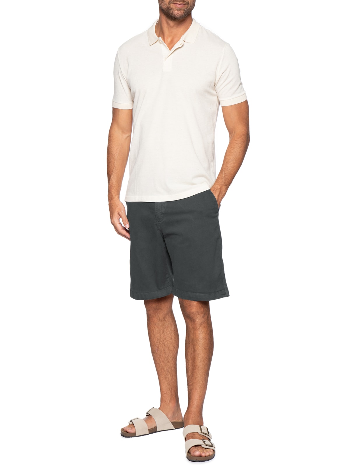 Bermuda Masculina Chino Preto Pineapple