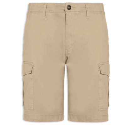 Bermuda Masculina Chino Regular Fit Em Algodão - Bege