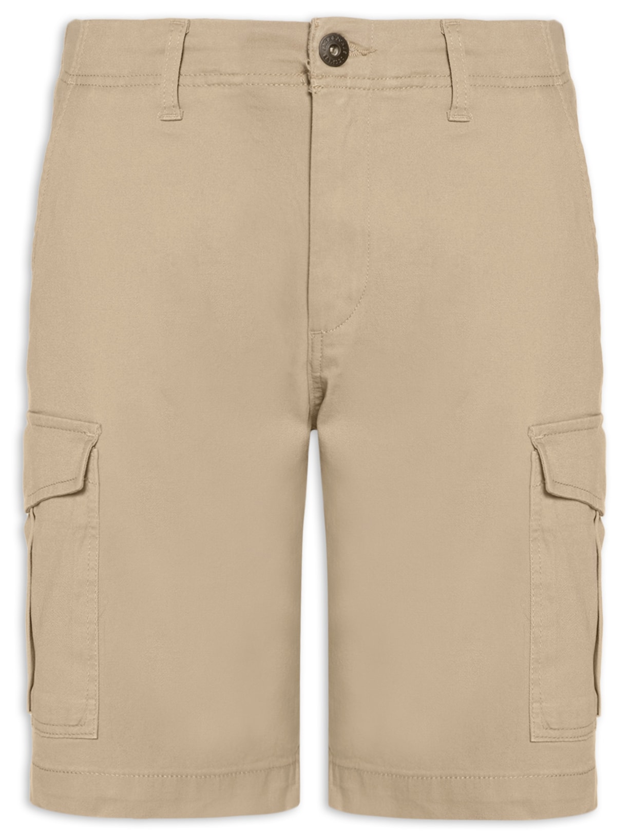 Bermuda Masculina Chino Regular Fit Em Algodão - Bege