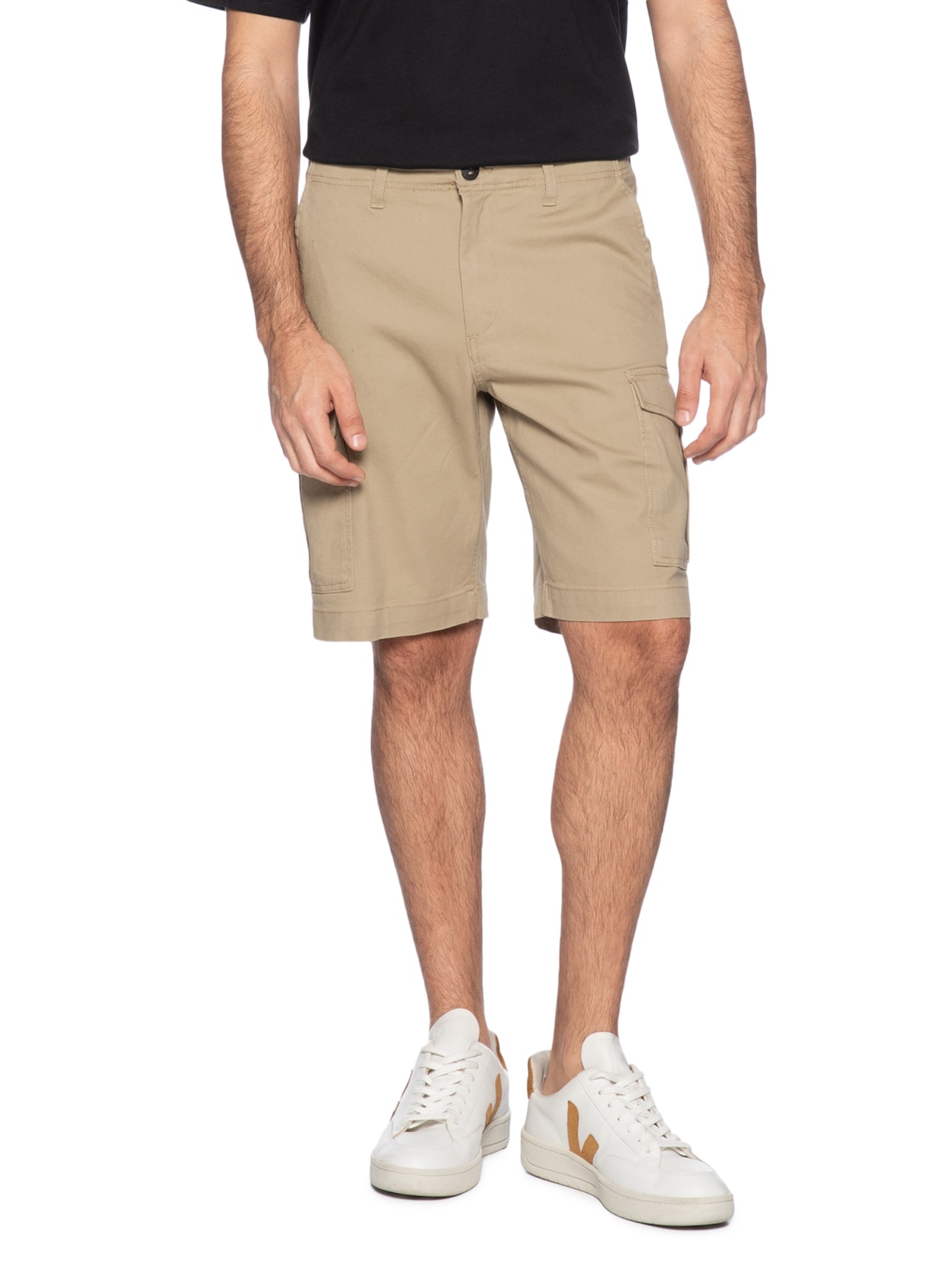 Bermuda Masculina Chino Regular Fit Em Algodão Bege Jack & Jones