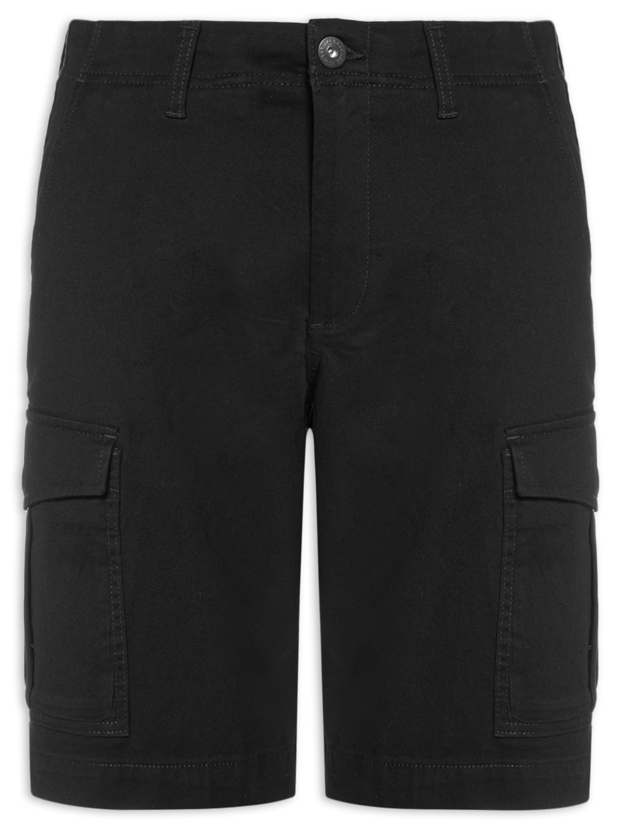 Bermuda Masculina Chino Regular Fit Em Algodão - Preto