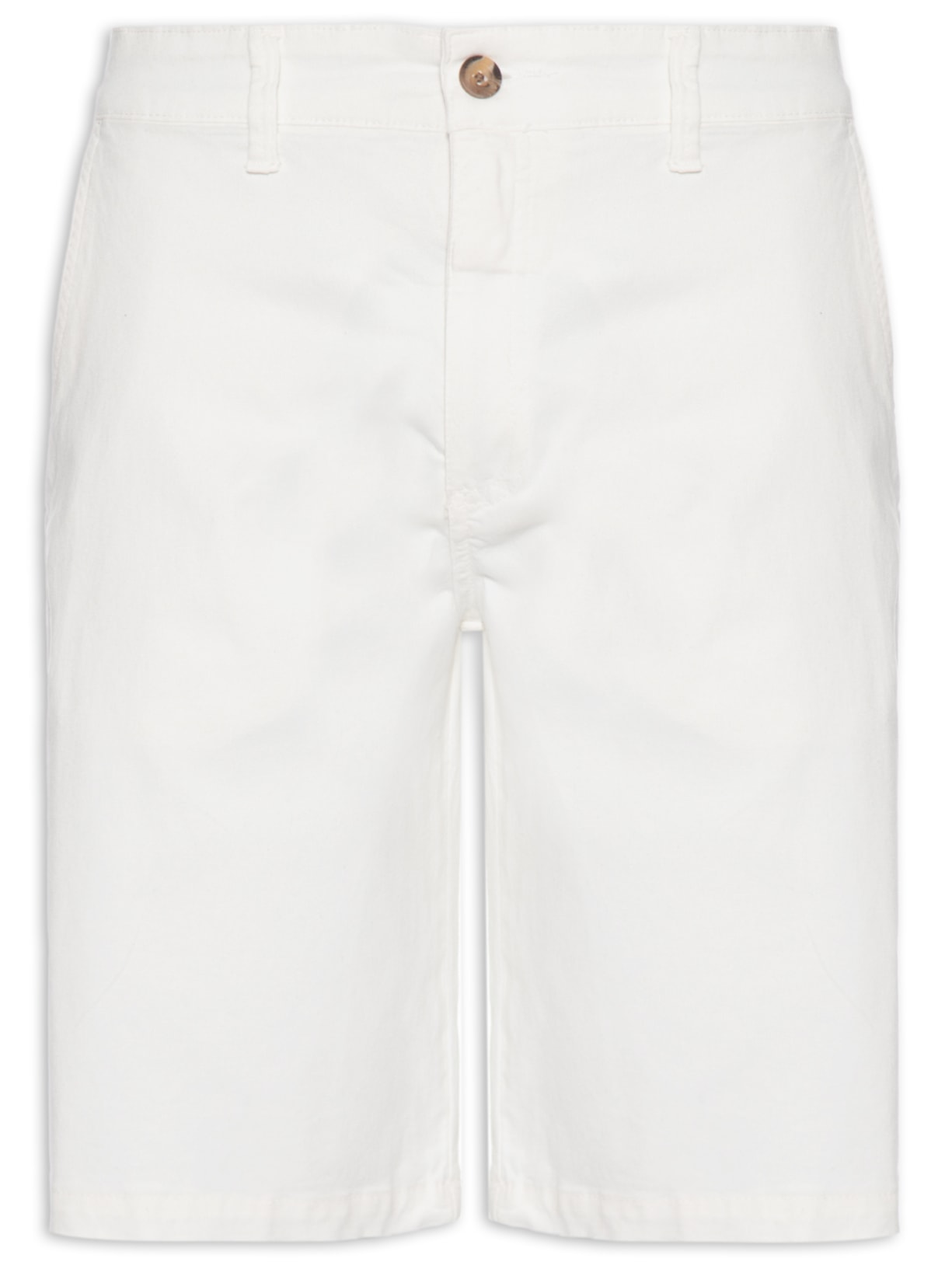 Bermuda Masculina Chino Sarja Elastano Tinturada Branco Sergio K