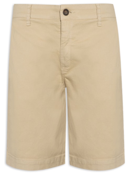 Bermuda Masculina Chino Sarja Tinturada - Bege
