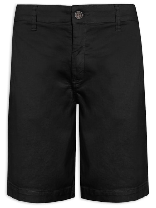Bermuda Masculina Chino Sarja Tinturada - Preto
