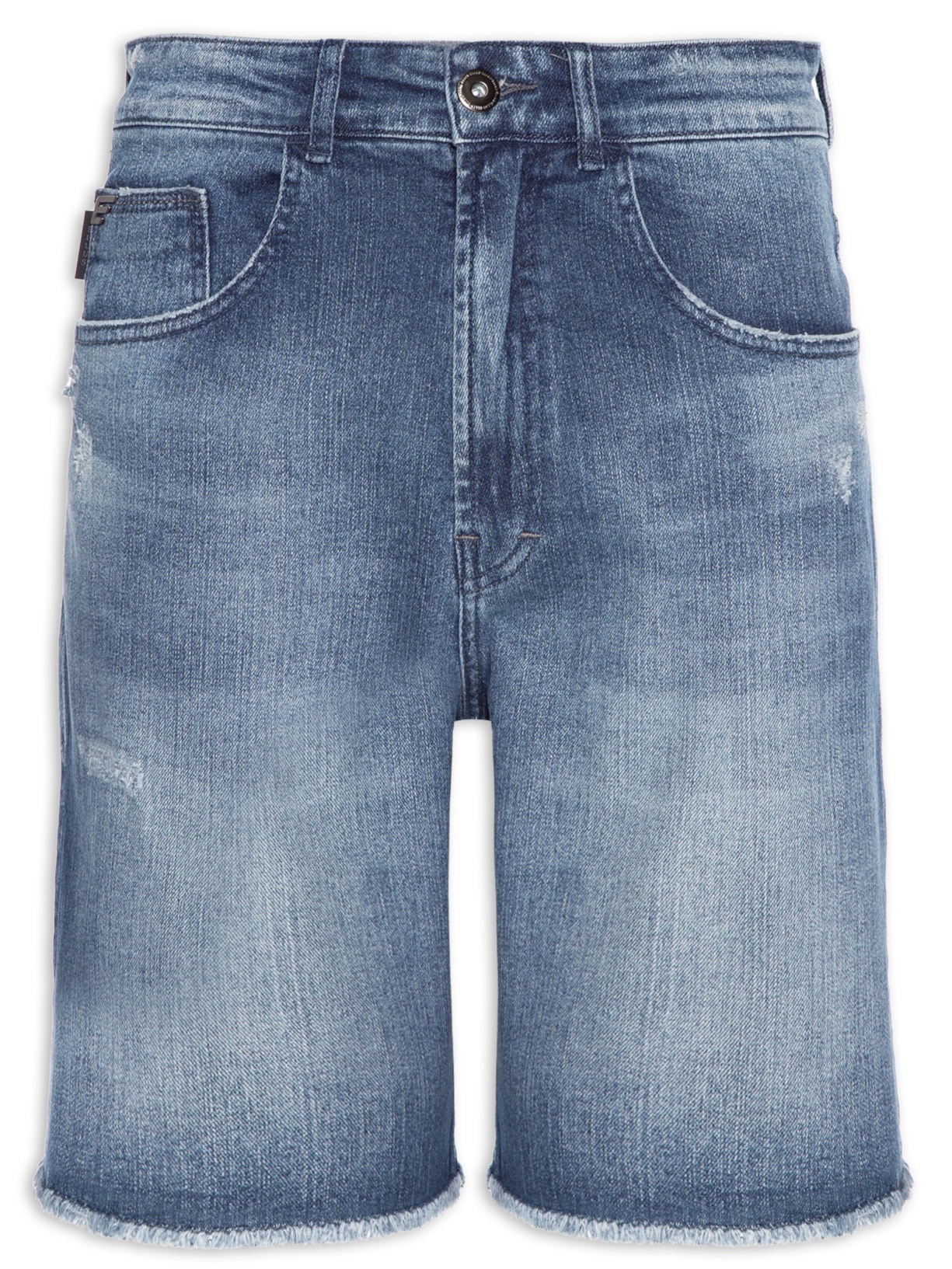 Bermuda Masculina Classic Denin Elastic II Barra - Azul