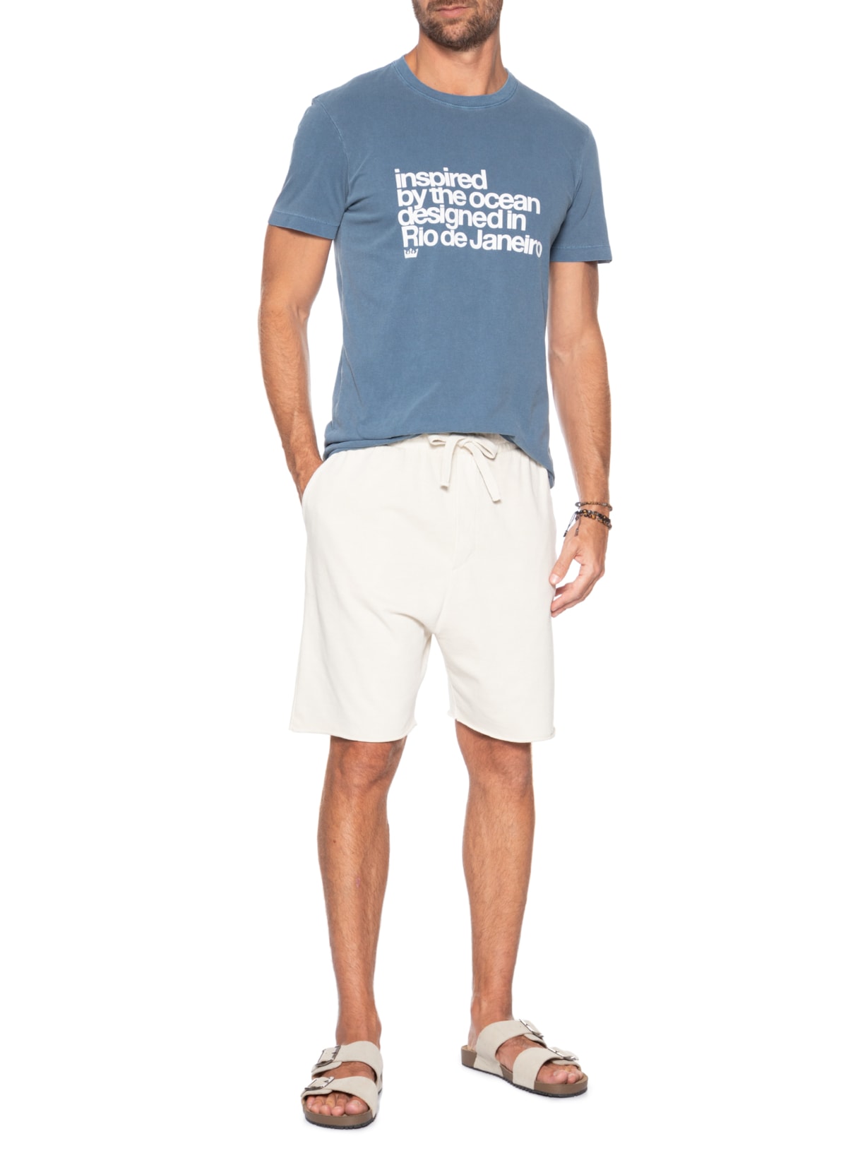 Bermuda Masculina Classic Stone Off White Osklen