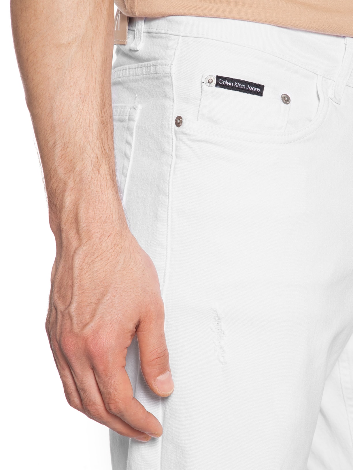 Bermuda Masculina Color 5 Pockets Branco Calvin Klein Jeans