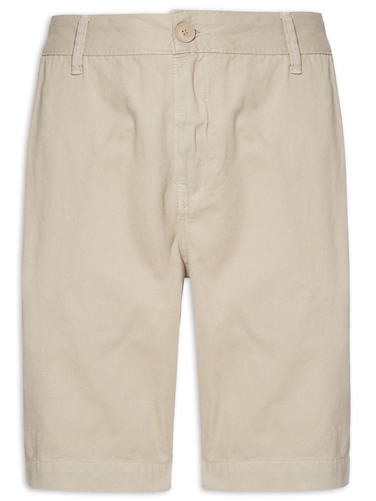 Bermuda Masculina Color Chino Curta Sarja Reat - Bege
