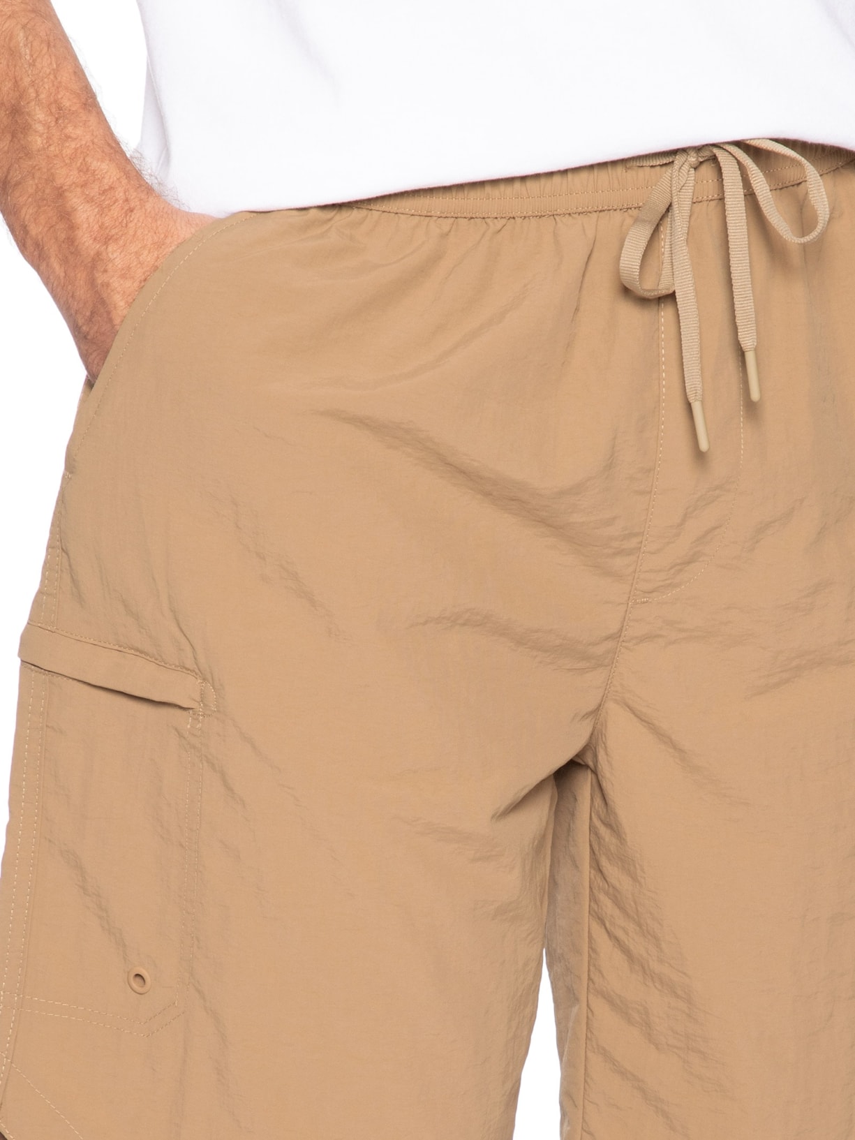 Bermuda Masculina Color Com Elástico Marrom Basiq Men