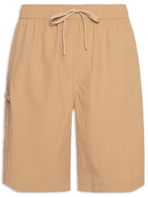 Bermuda Masculina Color Com Elástico - Marrom
