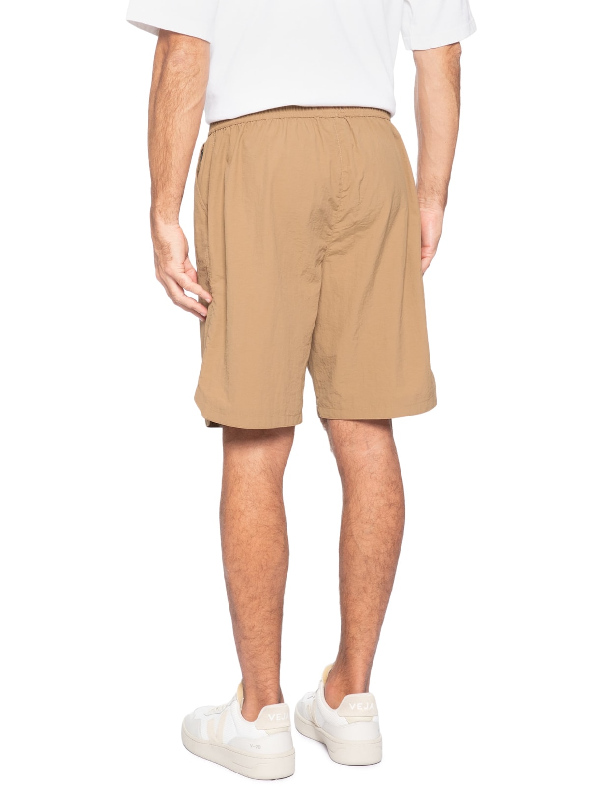 Bermuda Masculina Color Com Elástico Marrom Basiq Men