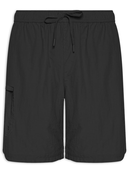 Bermuda Masculina Color Com Elástico - Preto