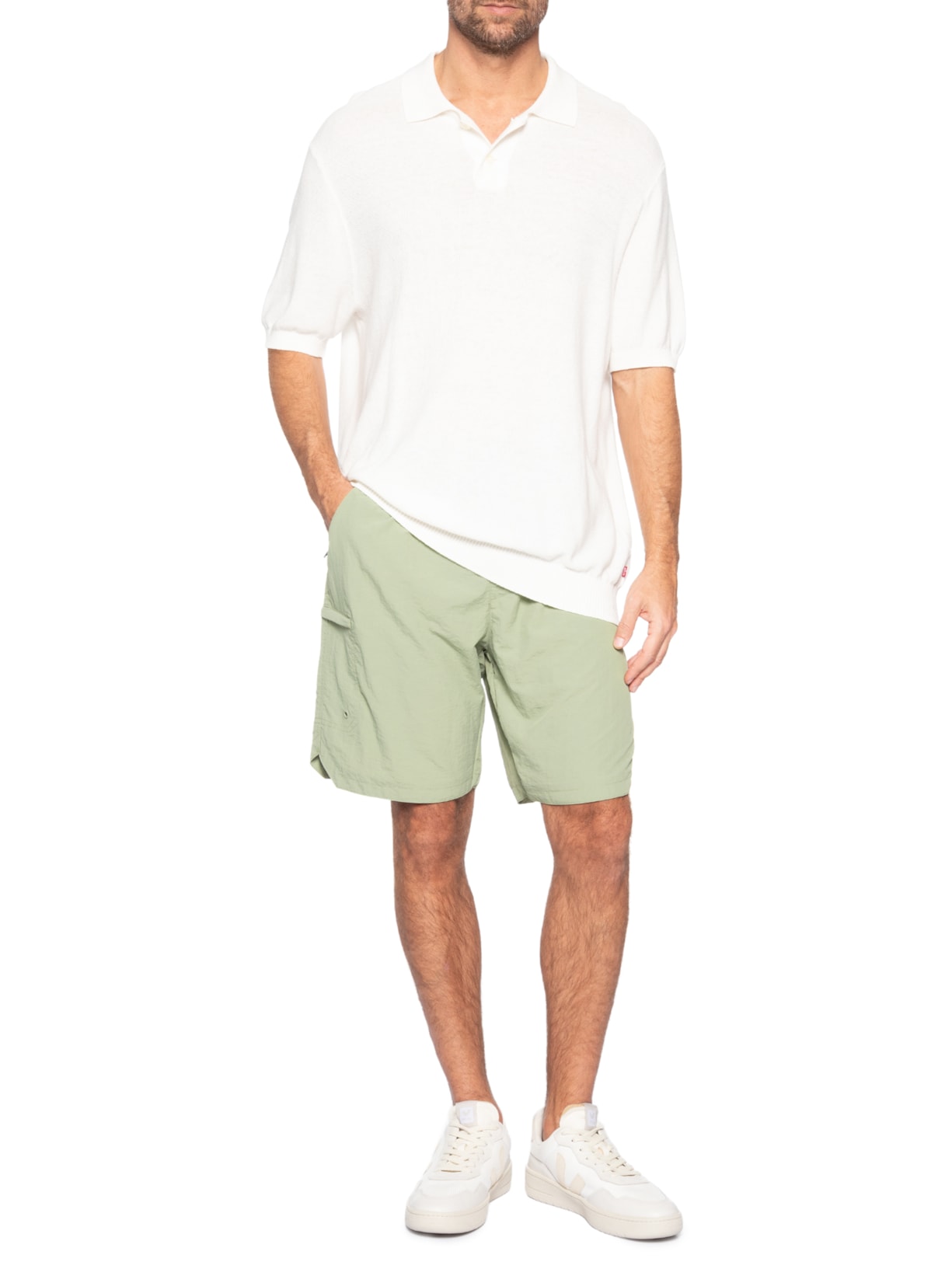 Bermuda Masculina Color Com Elástico Verde Basiq Men
