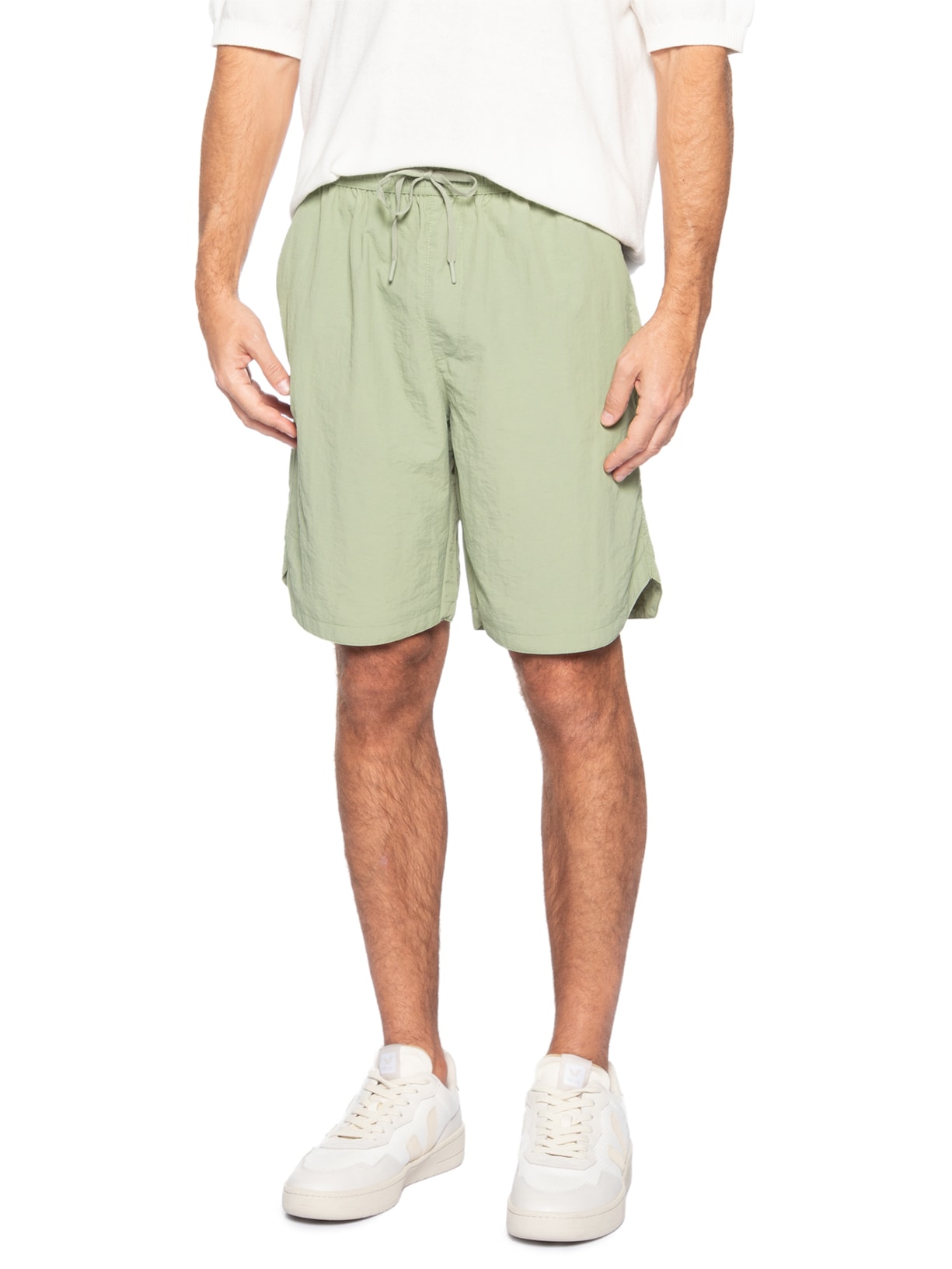 Bermuda Masculina Color Com Elástico Verde Basiq Men