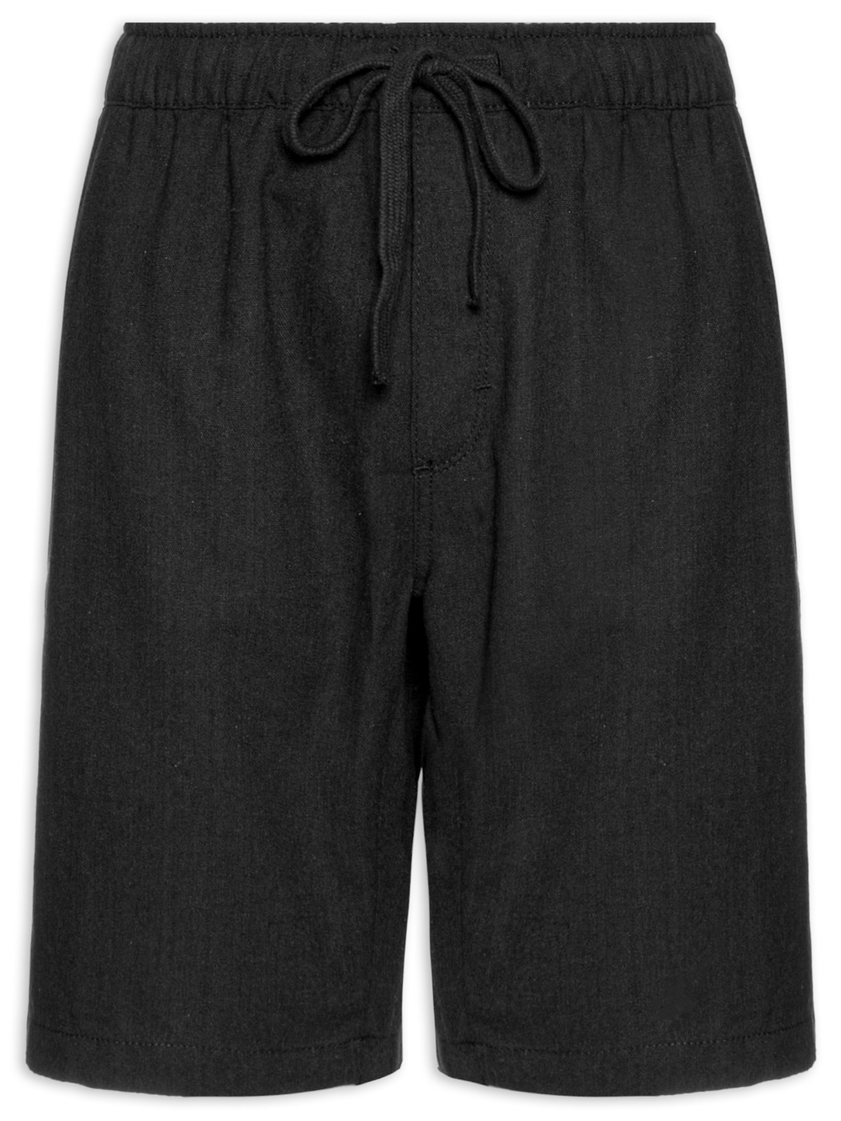 Bermuda Masculina Com Elástico E Cordão - Preto