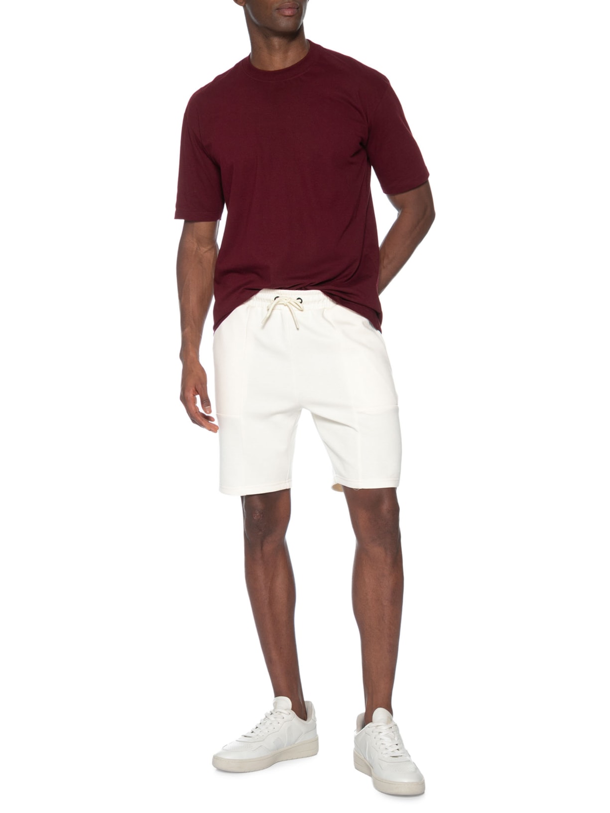 Bermuda Masculina Com Recortes Branco Basiq Men