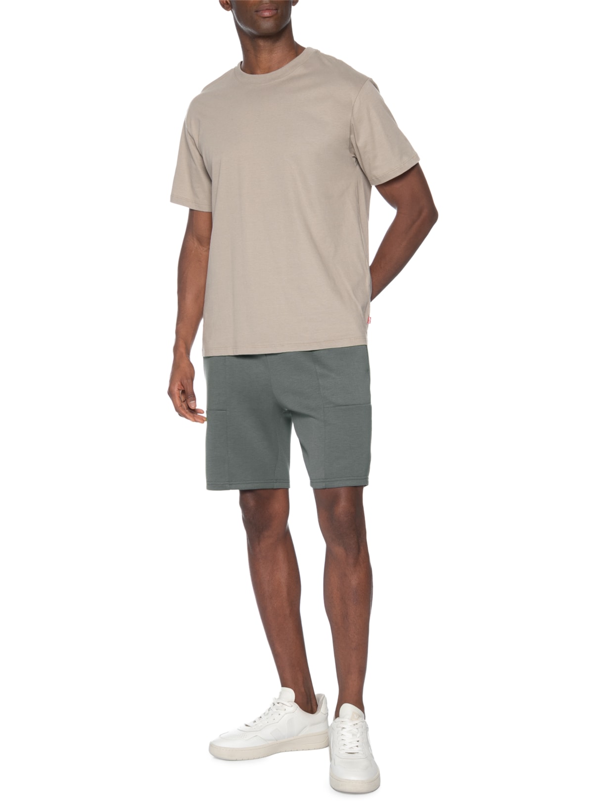 Bermuda Masculina Com Recortes Cinza Basiq Men