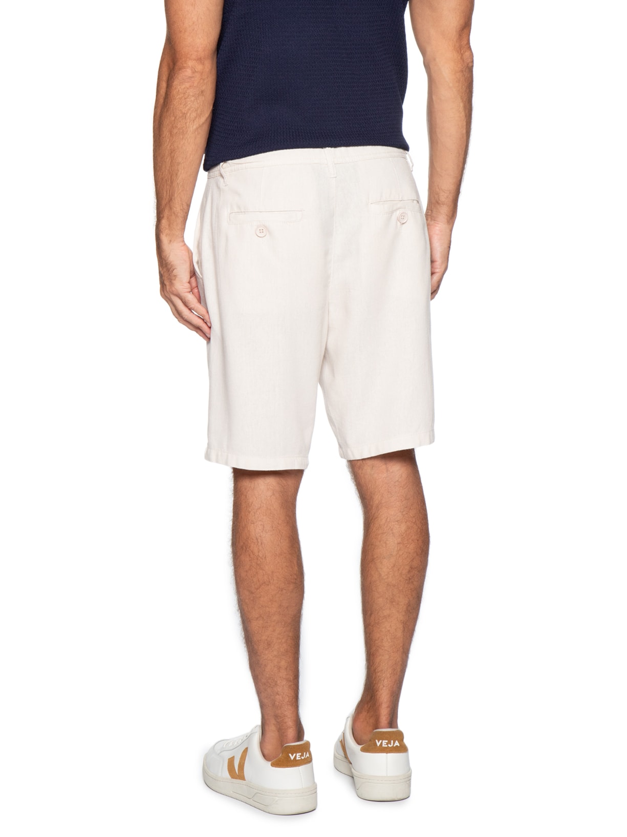 Bermuda Masculina Corda Em Linho Off White '2 Essential