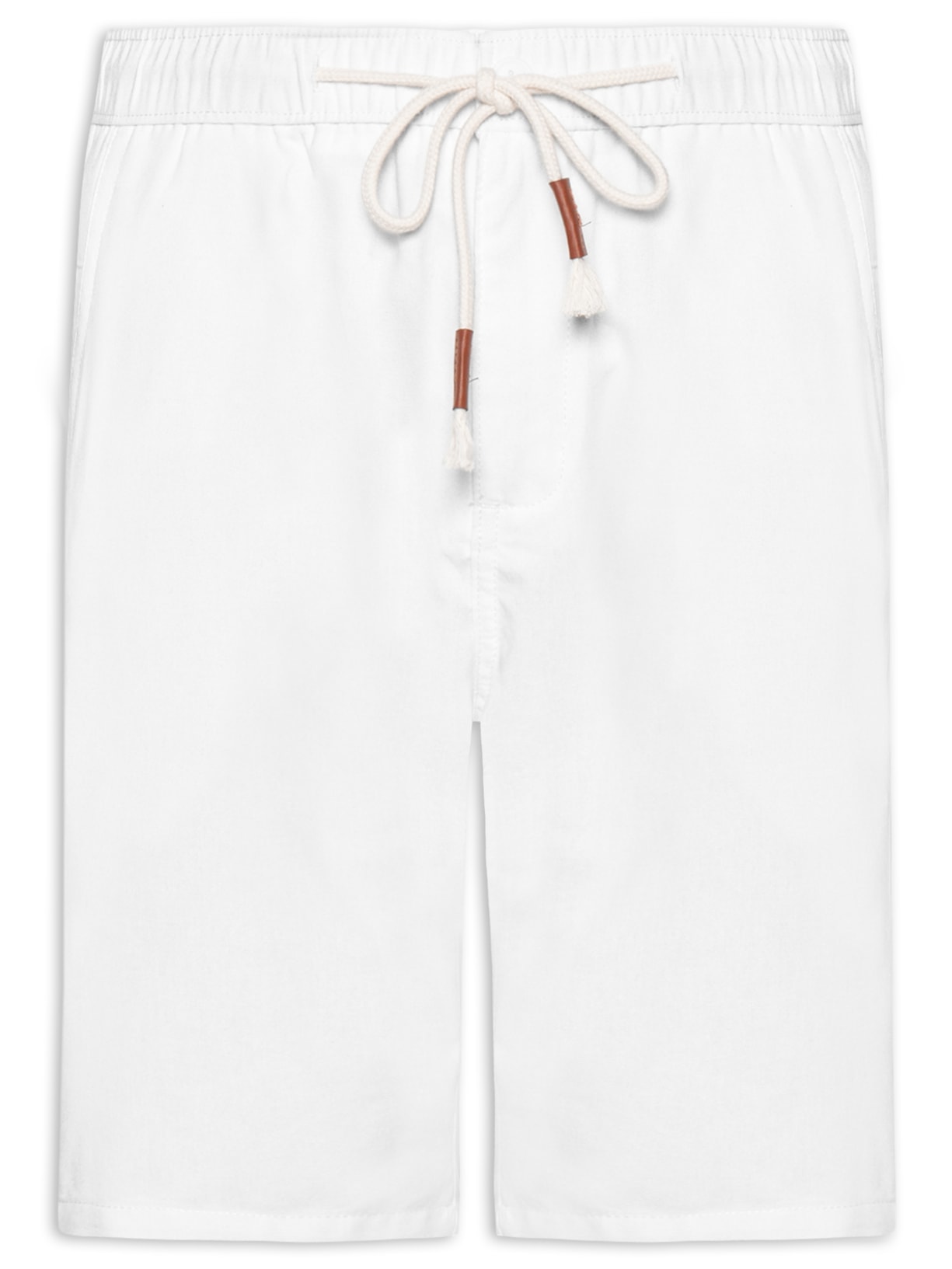 Bermuda Masculina Cós Elástico E Cordão Branco '2 Essential