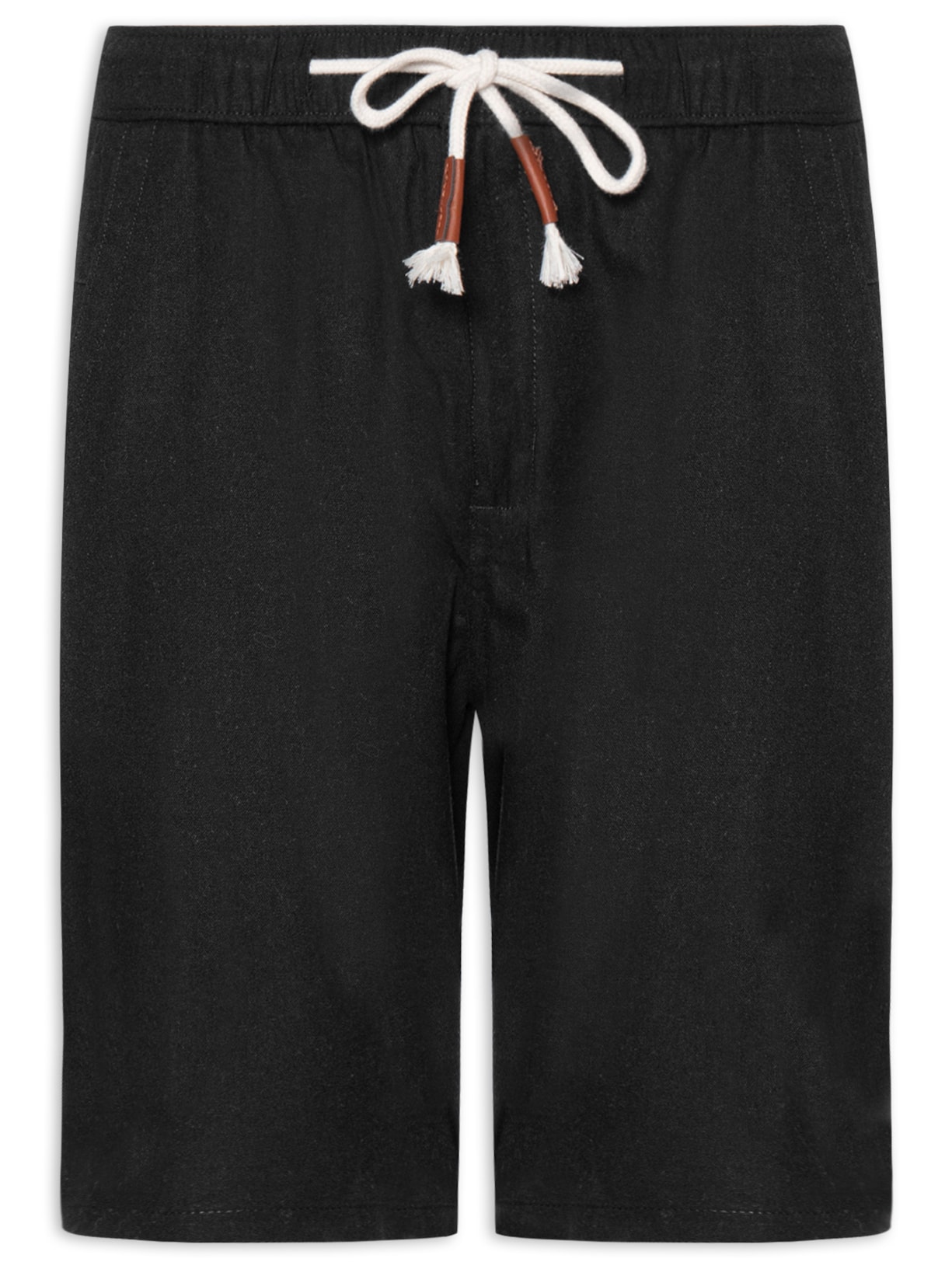 Bermuda Masculina Cós Elástico E Cordão - Preto