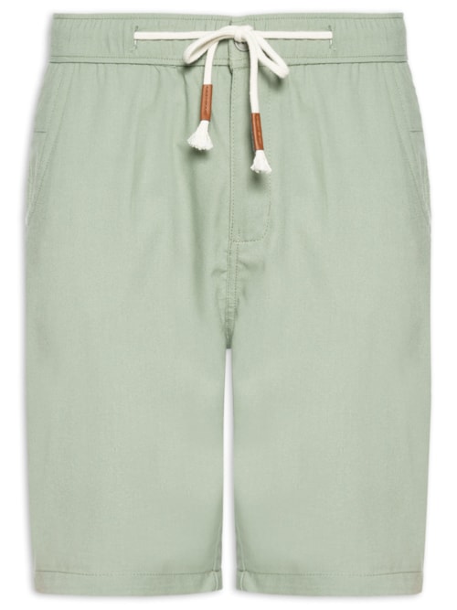 Bermuda Masculina Cós Elástico E Cordão - Verde