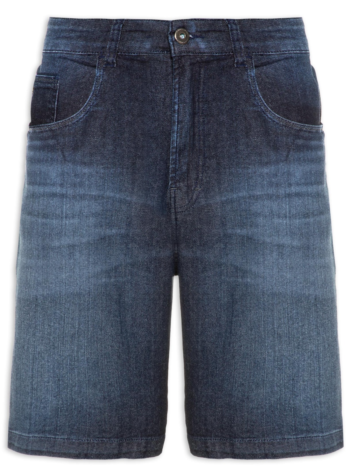 Bermuda Masculina Dark Indigo Elastic (rock) Et. Zetex - Azul