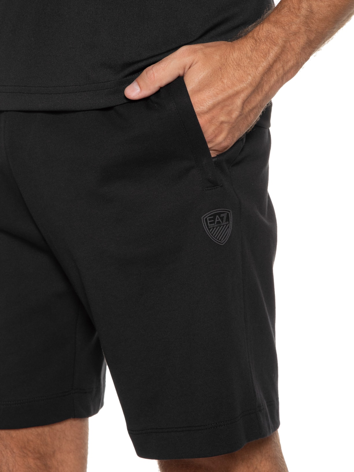 Bermuda Masculina De Malha Preto Ea7 Emporio Armani