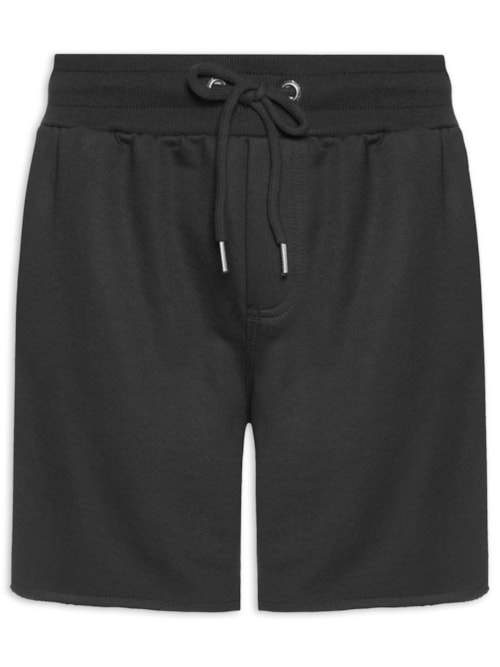 Bermuda Masculina De Moletom Básico New - Preto