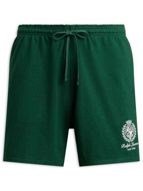 Bermuda Masculina De Moletom Bordado Preppy - Verde
