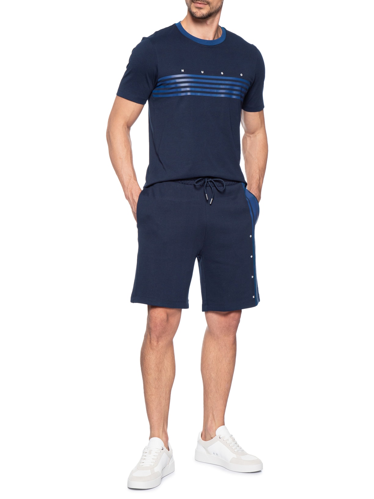 Bermuda Masculina de Moletom Demsishort Azul Hugo
