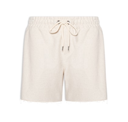 Bermuda Masculina De Moletom Em Linho Eco - Bege