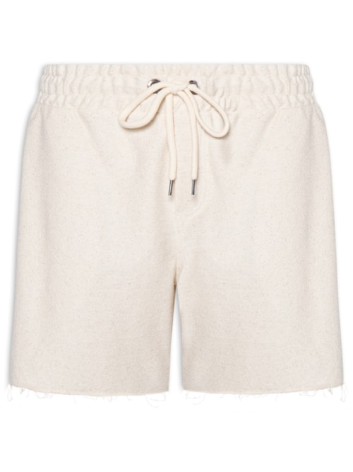 Bermuda Masculina De Moletom Em Linho Eco - Bege
