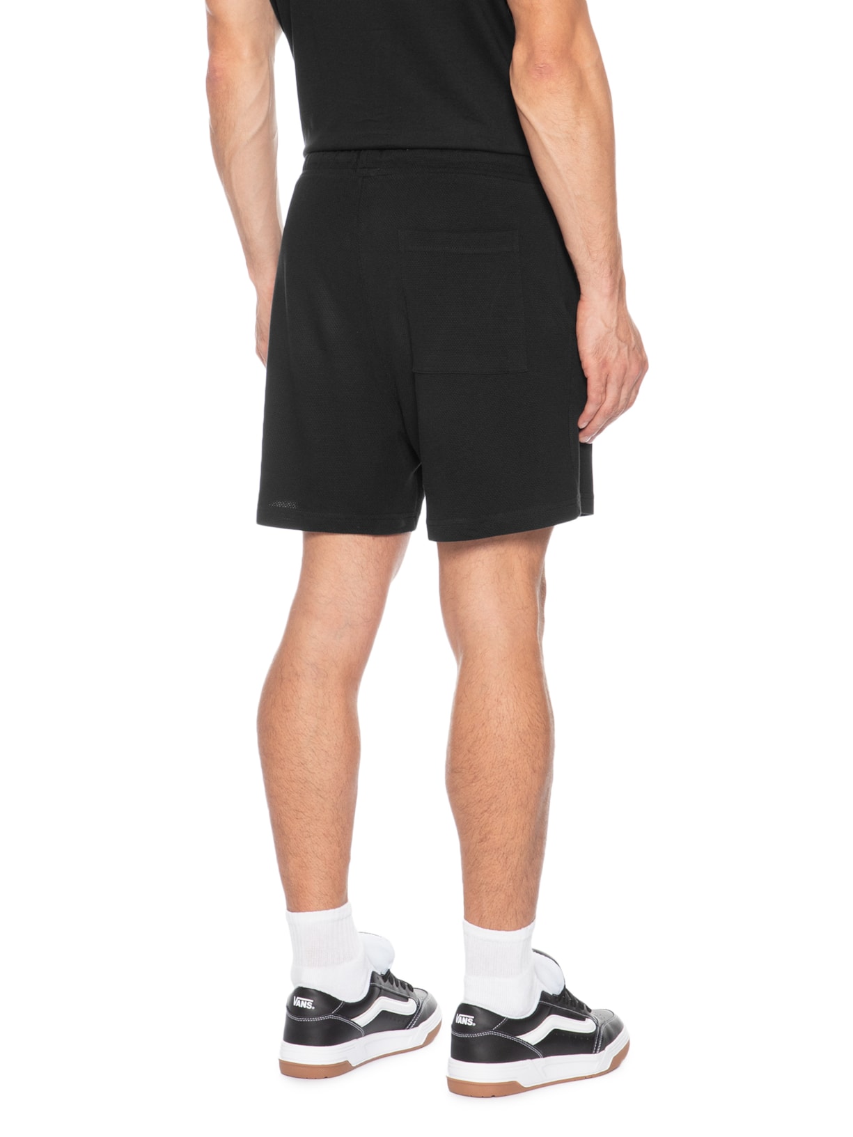 Bermuda Masculina de Moletom em Waffle Preto Tommy Jeans