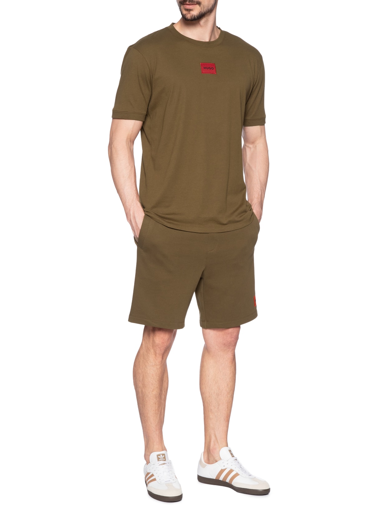 Bermuda Masculina De Moletom Marrom Hugo