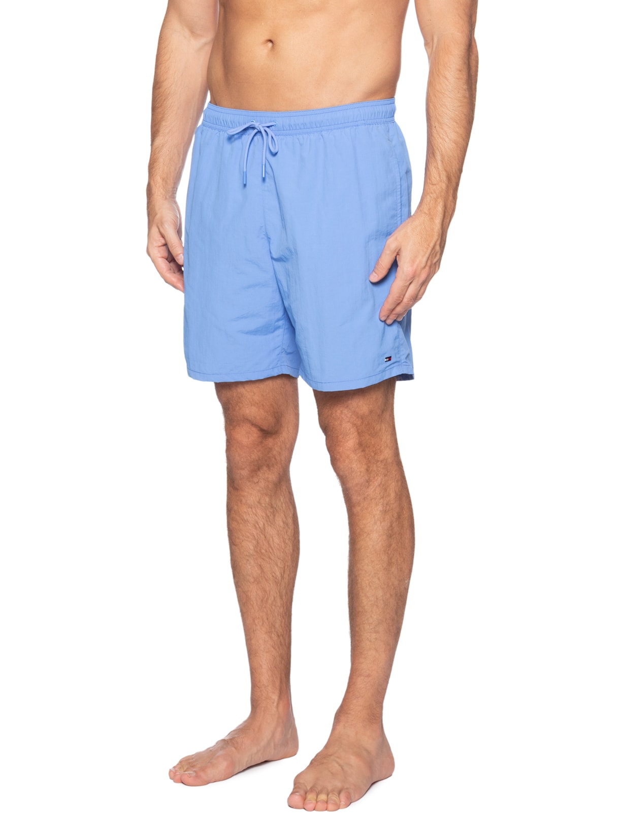 Bermuda Masculina De Praia Com Cordão Azul Tommy Hilfiger