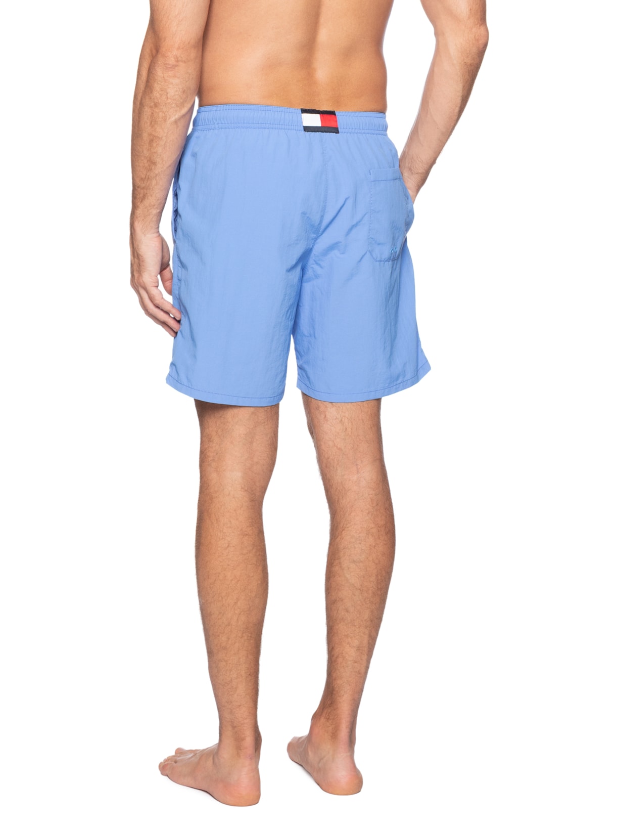 Bermuda Masculina De Praia Com Cordão Azul Tommy Hilfiger
