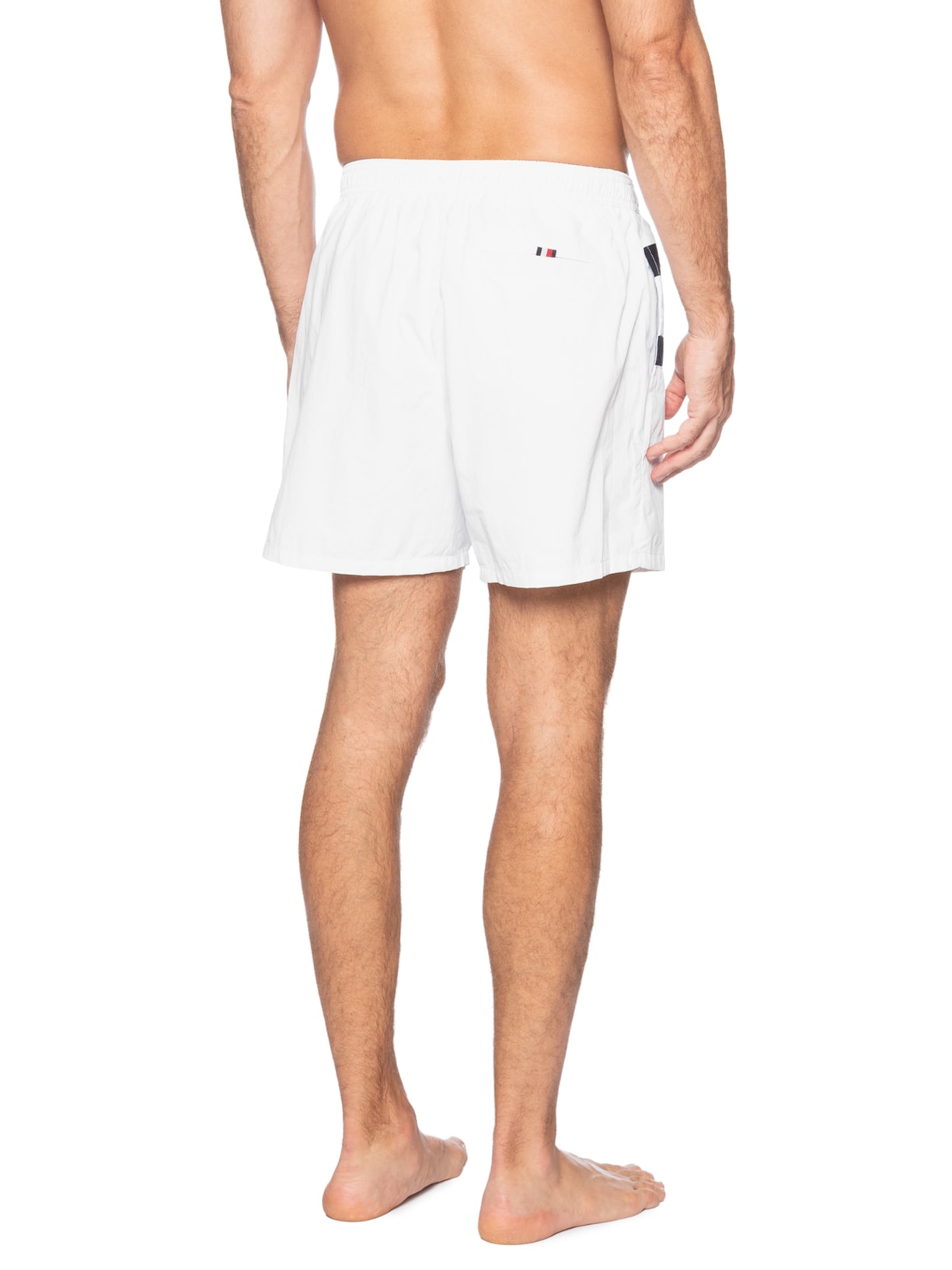 Bermuda Masculina De Praia Com Cordão Branco Tommy Hilfiger
