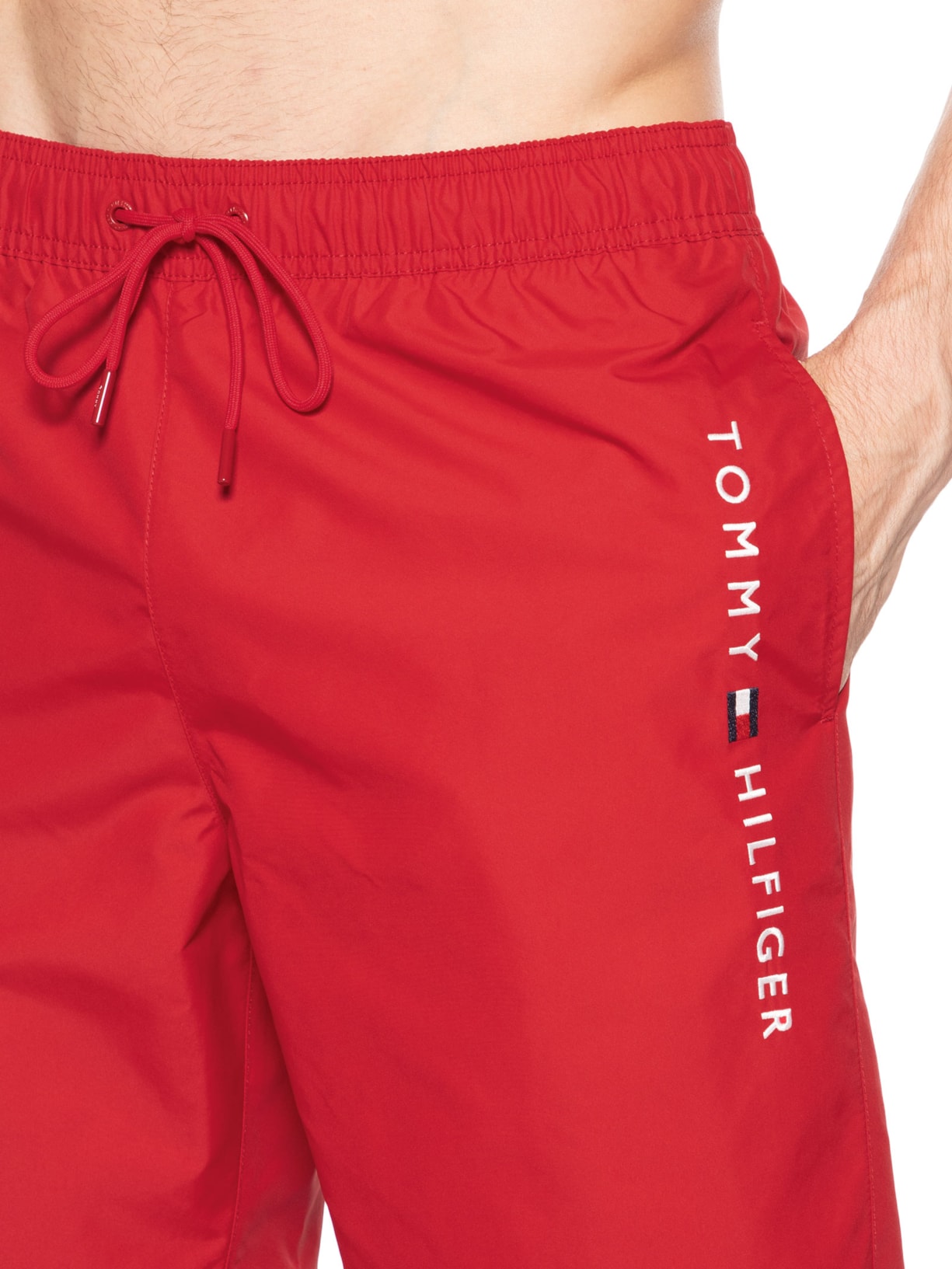 Bermuda Masculina De Praia Com Cordão Vermelho Tommy Hilfiger