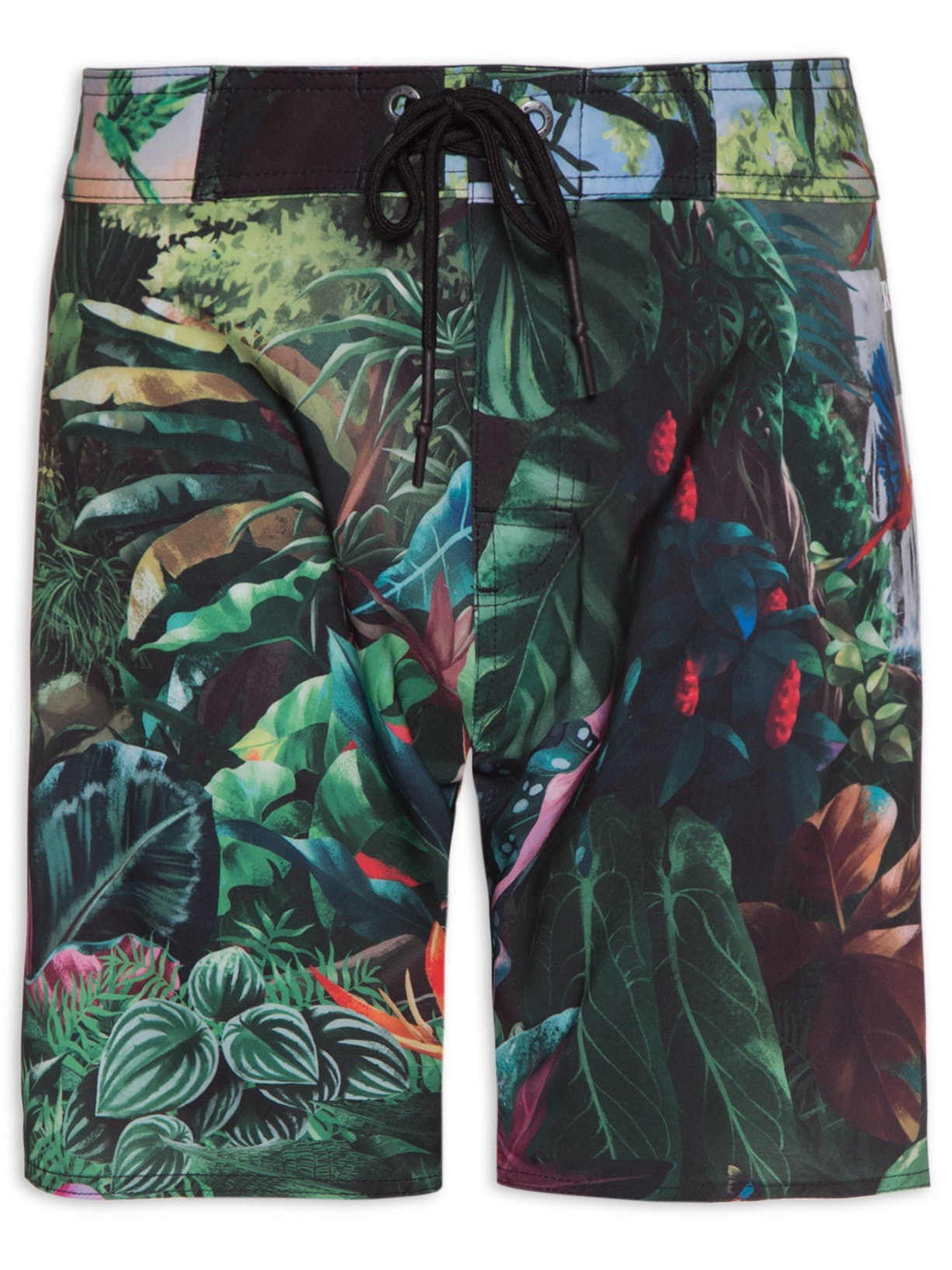 Bermuda Masculina De Praia Estampa Paraiso Tropical - Verde