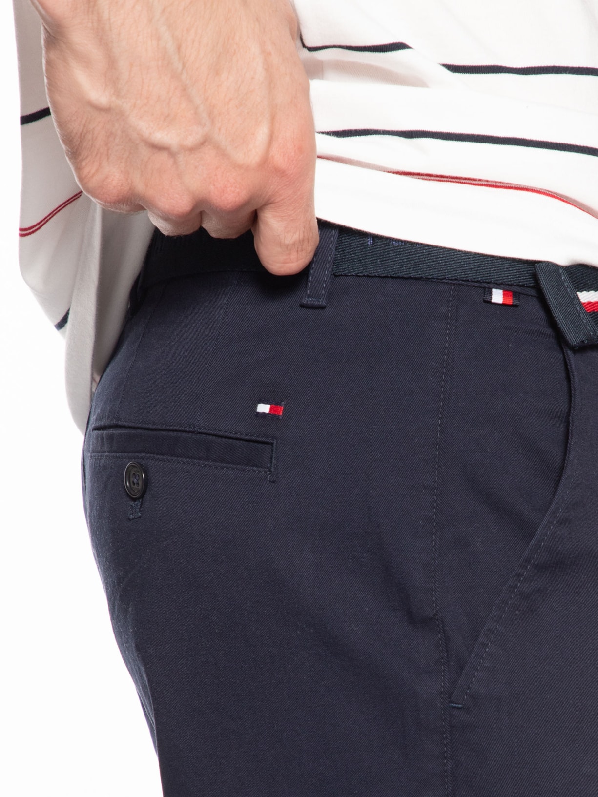 Bermuda Masculina De Sarja Brooklyn Belt Azul Tommy Hilfiger