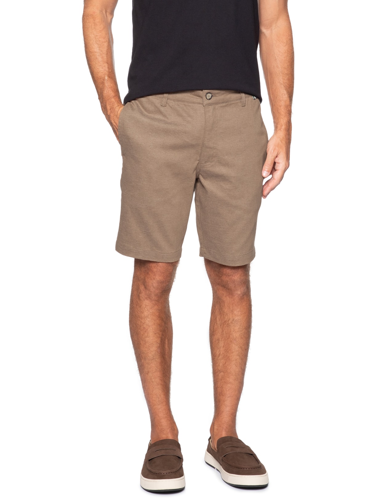 Bermuda Masculina De Sarja Casual Tito Bege Reserva